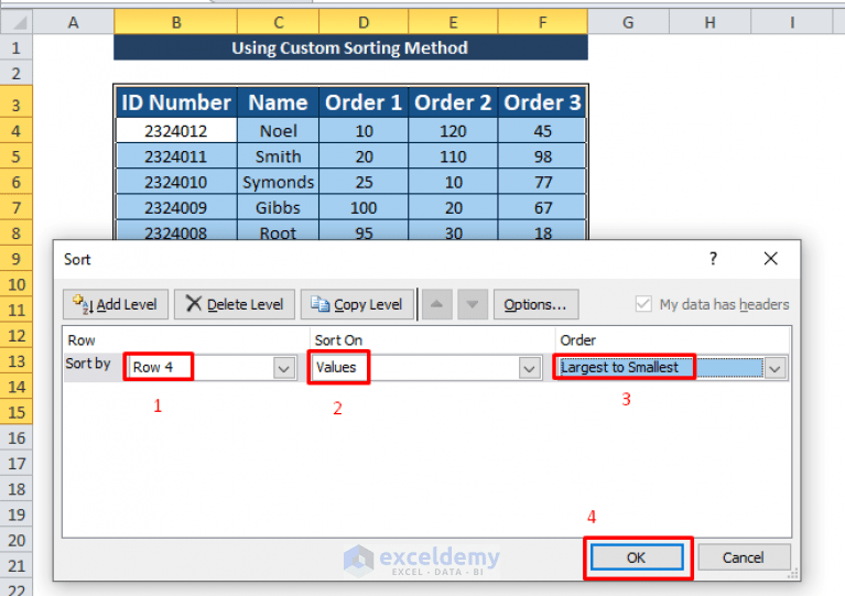 How to Sort Rows by Column in Excel (4 Methods) ExcelDemy