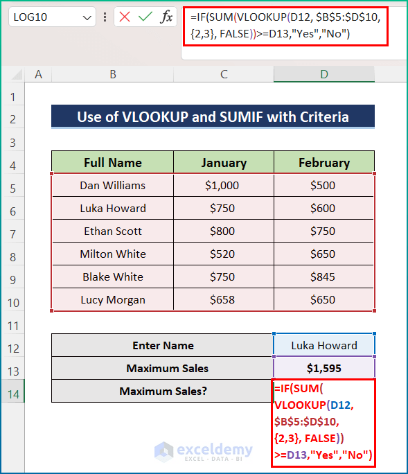 How to Use VLOOKUP to Sum Multiple Rows in Excel (4 Methods)