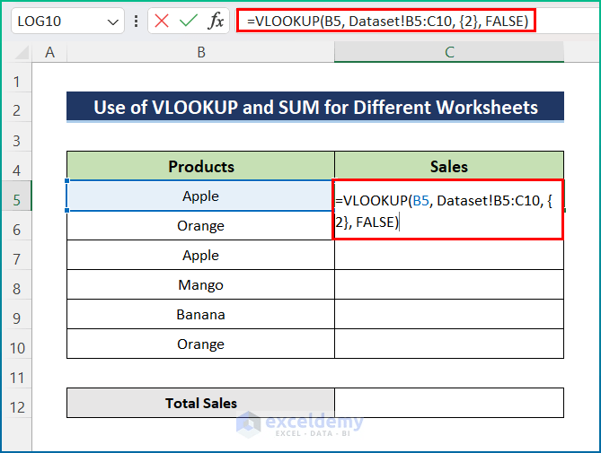 How to Use VLOOKUP to Sum Multiple Rows in Excel (4 Methods)