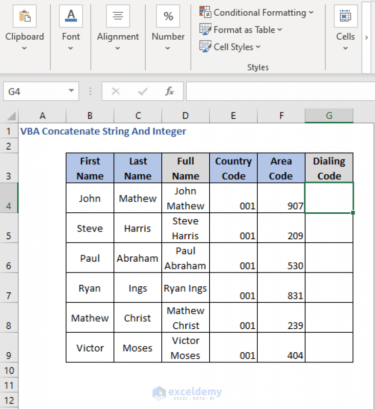 How to Concatenate String and Integer using VBA ExcelDemy
