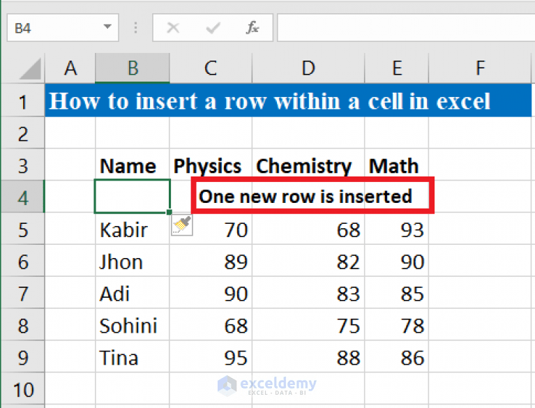 How to Insert a Row within a Cell in Excel (3 Simple Ways)
