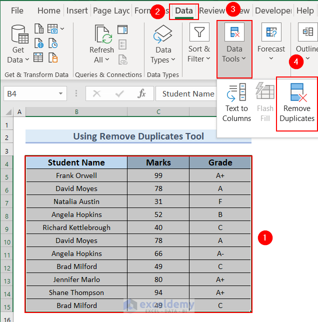 How to Use Formula to Automatically Remove Duplicates in Excel