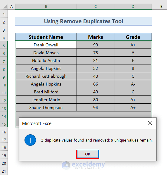 How to Use Formula to Automatically Remove Duplicates in Excel