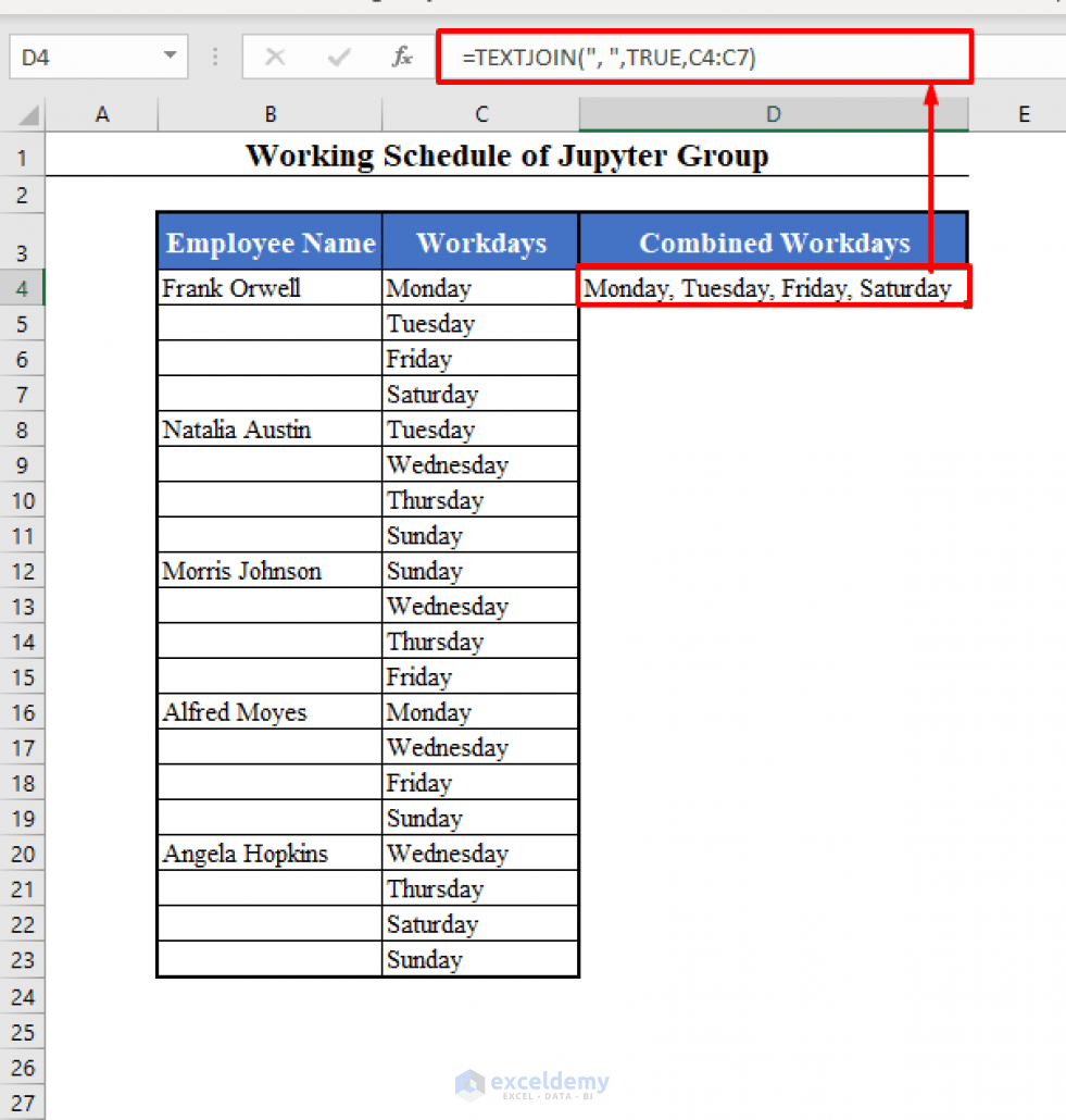 How To Combine Rows Into One Cell In Excel Printable Timeline Templates