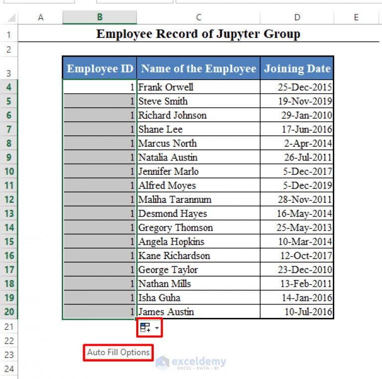 How to Fill Down to Last Row with Data in Excel (3 Quick Methods)