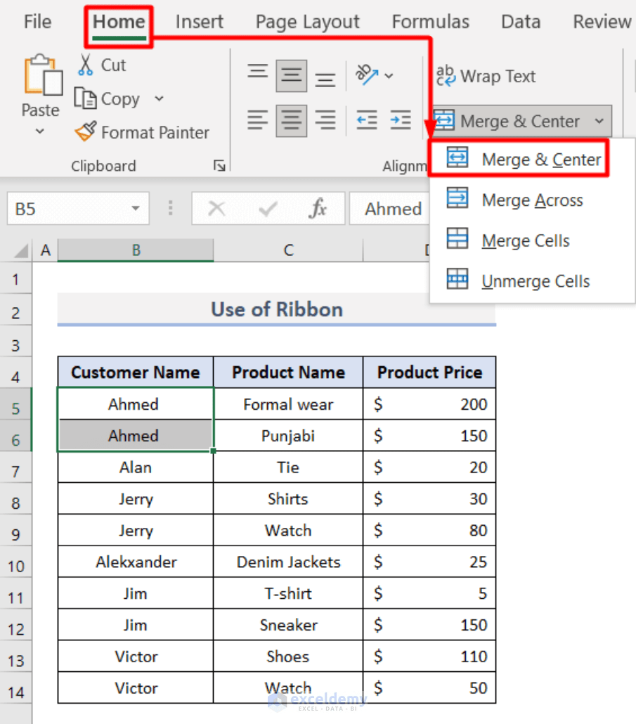 How to Merge Rows with Same Value in Excel (5 Quick Ways)