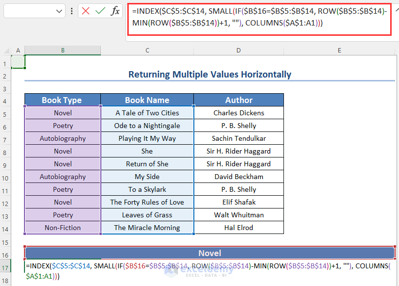 How to VLOOKUP and Return Multiple Values Vertically in Excel