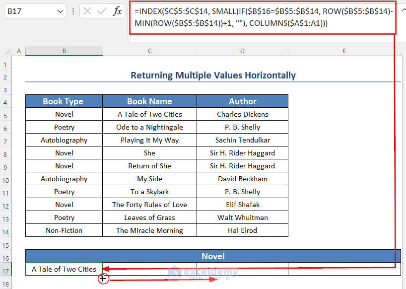 How to VLOOKUP and Return Multiple Values Vertically in Excel