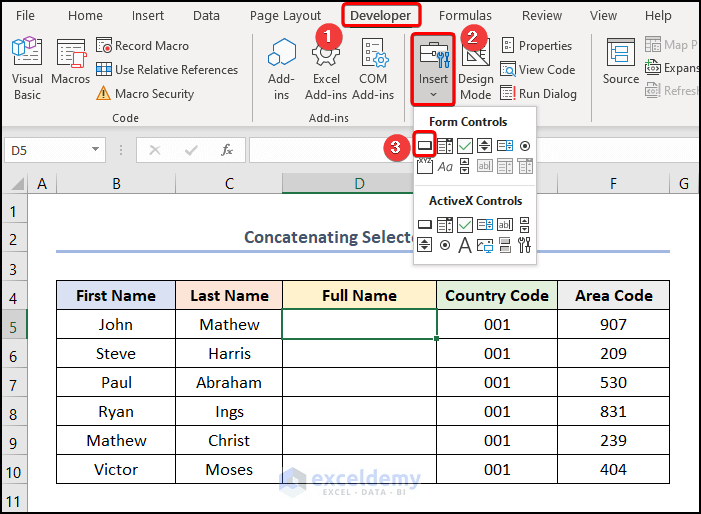 How to Concatenate String and Integer with VBA (5 Easy Ways)