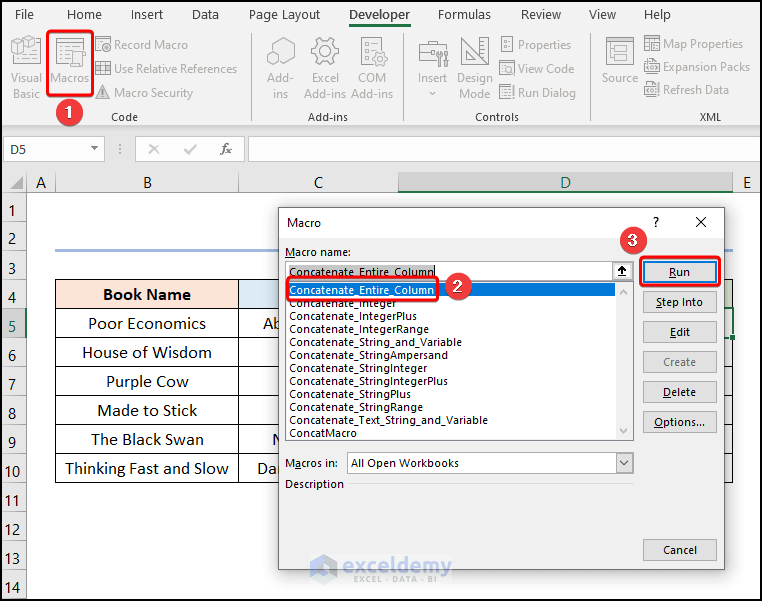 How to Concatenate String and Integer with VBA (5 Easy Ways)
