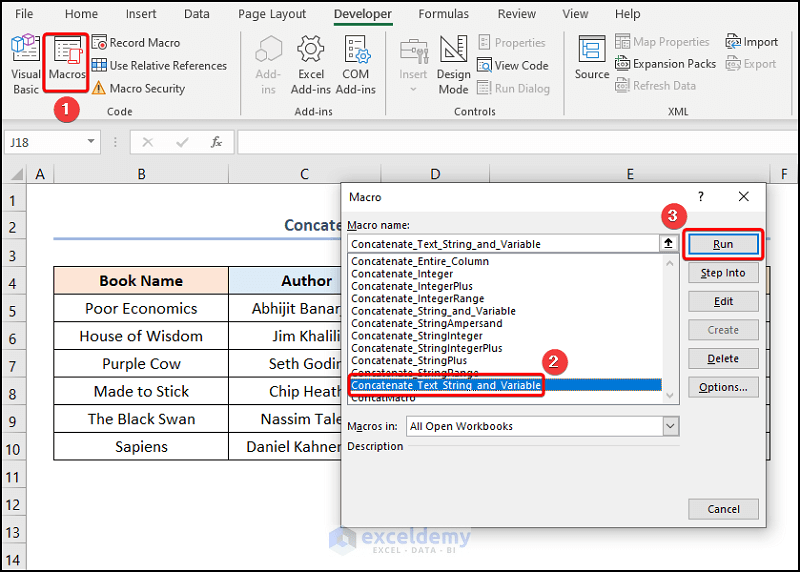 How to Concatenate String and Integer with VBA (5 Easy Ways)