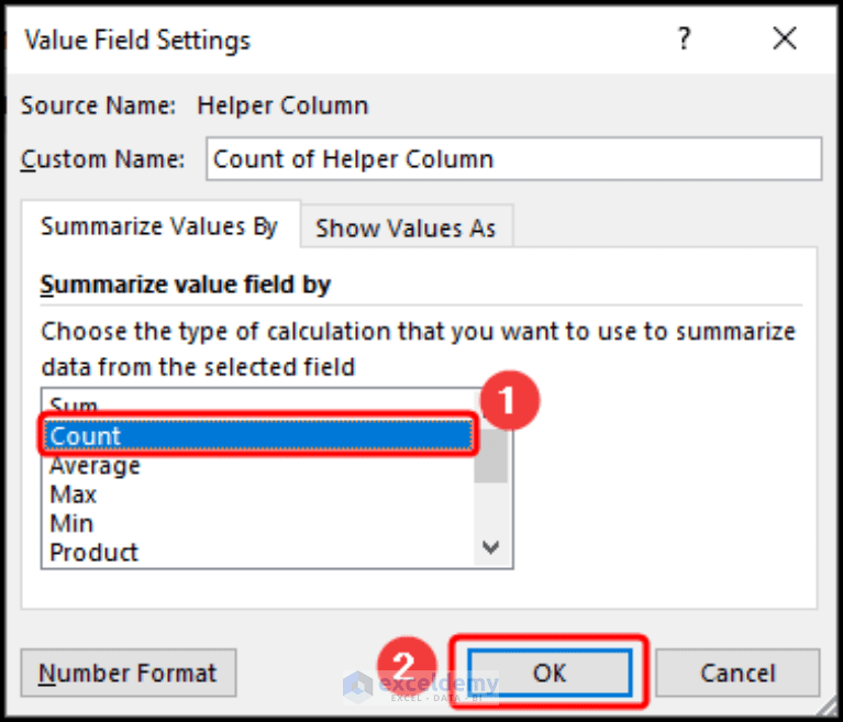 How to Count Unique Values Using Excel Pivot Table (3 Ways)