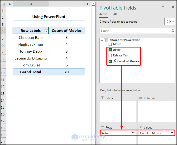 How to Count Unique Values Using Excel Pivot Table (3 Ways)