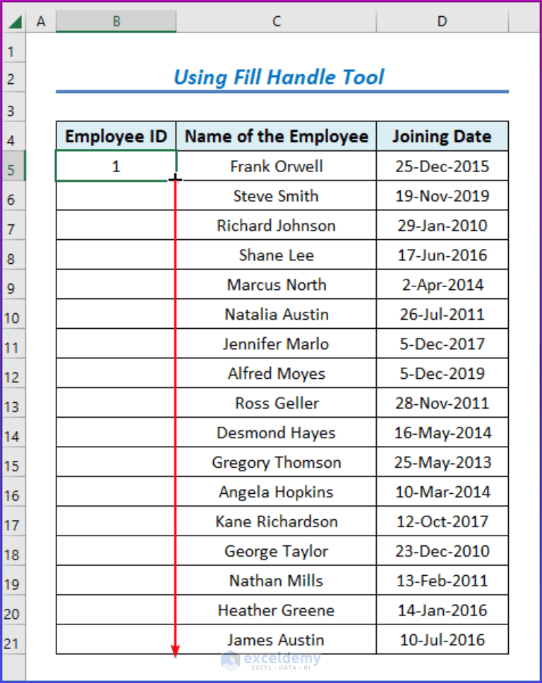 How to Fill Down to Last Row with Data in Excel (4 Easy Ways)