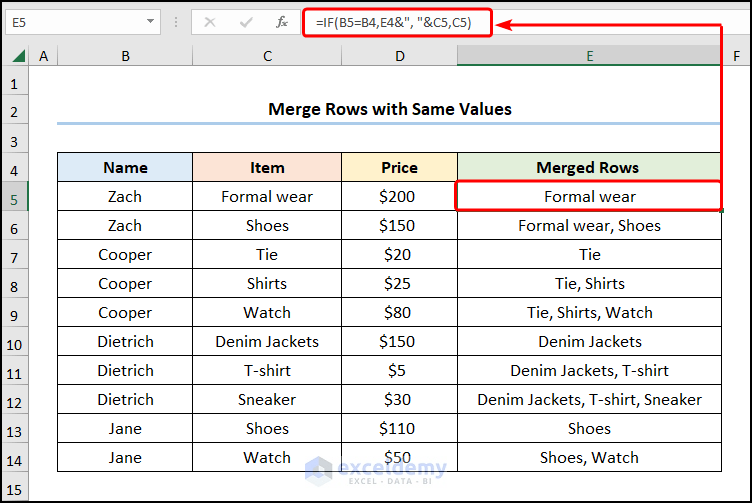 How to Merge Rows in Excel (8 Useful Ways) ExcelDemy