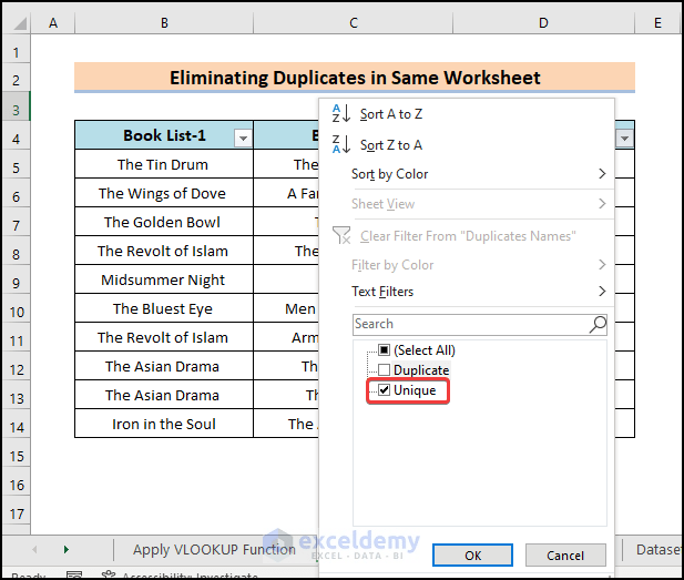 How to Remove Duplicates Using the VLOOKUP Function in Excel 2 Methods