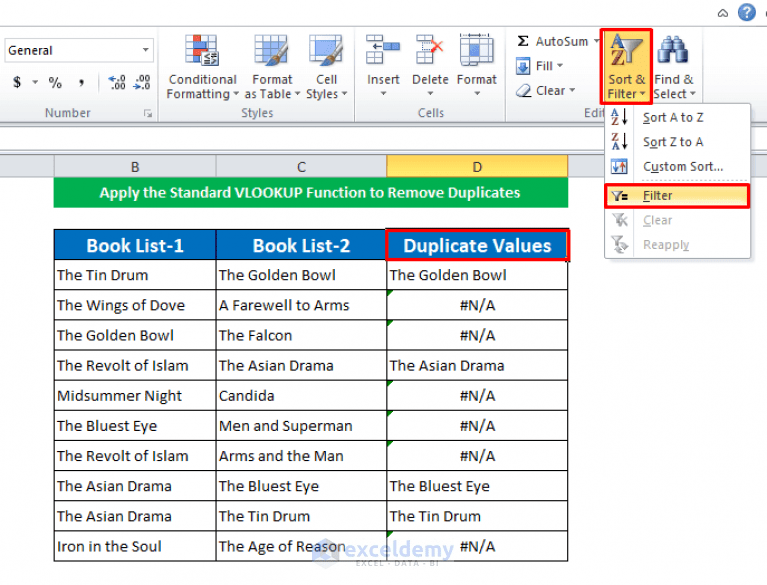 How to Remove Duplicates Using VLOOKUP in Excel (2 Methods)