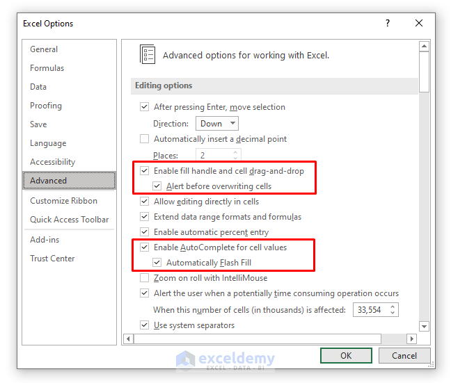 Fix Excel Autofill Not Working (7 Issues) ExcelDemy