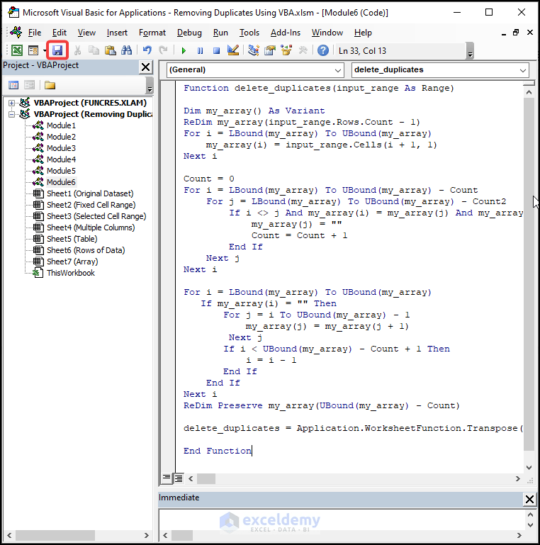 How to Remove Duplicates Using VBA in Excel (6 Easy Ways)