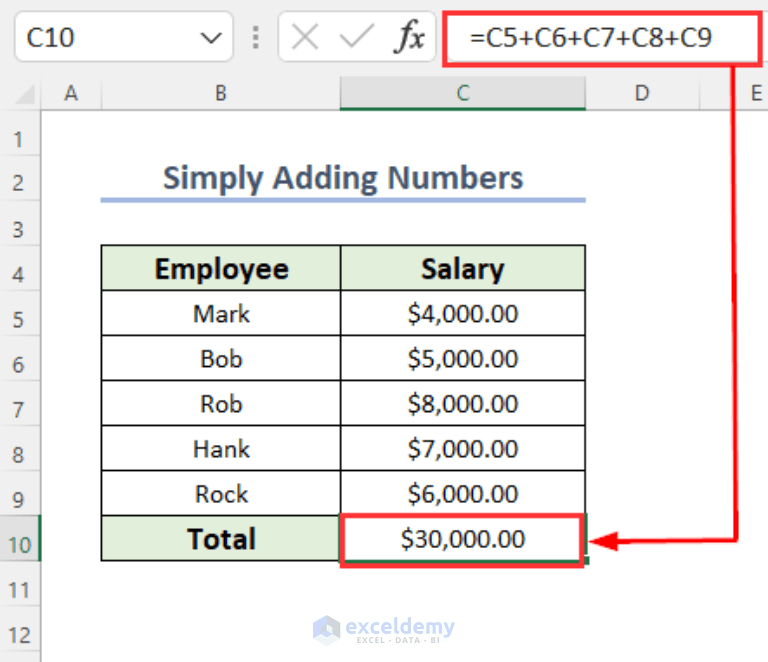 How to Add Multiple Cells in Excel (7 Easy Ways) ExcelDemy