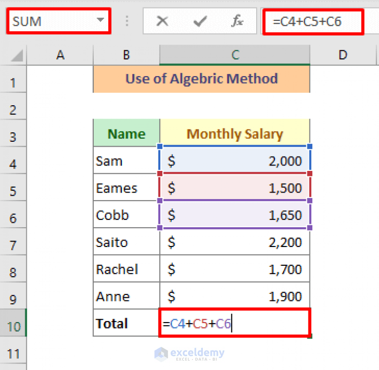 How to Add Specific Cells in Excel (5 Simple Ways) ExcelDemy