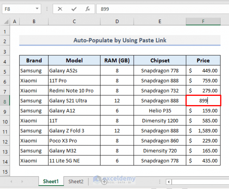 How to Auto Populate from Another Worksheet in Excel ExcelDemy