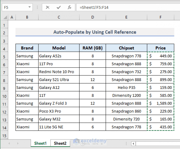 How to Auto Populate from Another Worksheet in Excel ExcelDemy