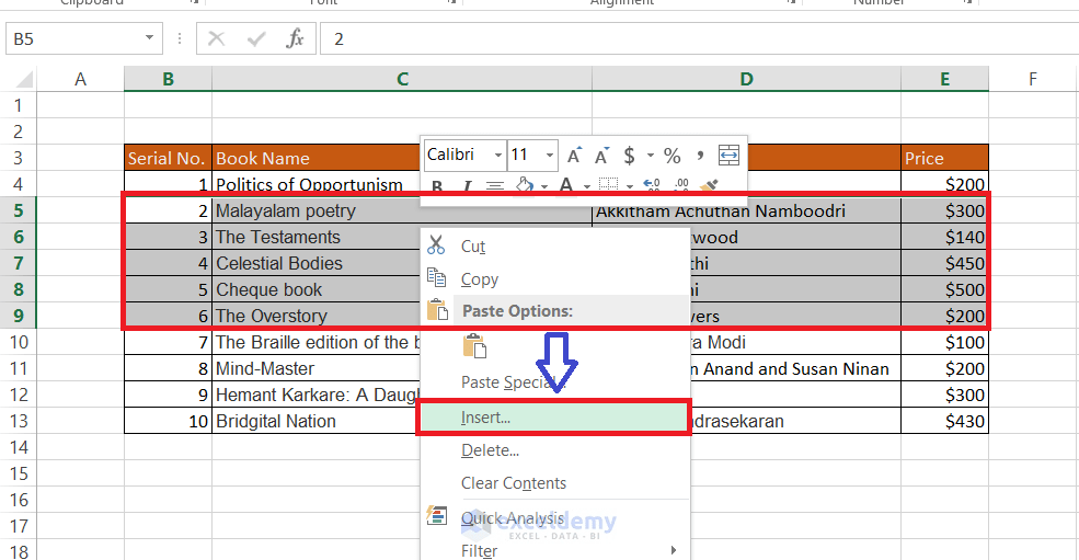 How to Insert Multiple Rows in Excel (6 Easy Methods) ExcelDemy
