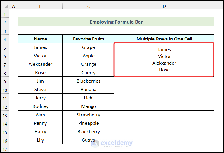 How to Combine Multiple Rows into One Cell in Excel (6 Ways)
