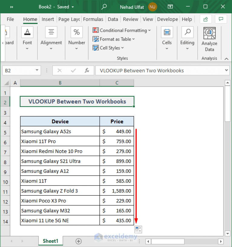 VLOOKUP Example Between Two Sheets in Excel ExcelDemy