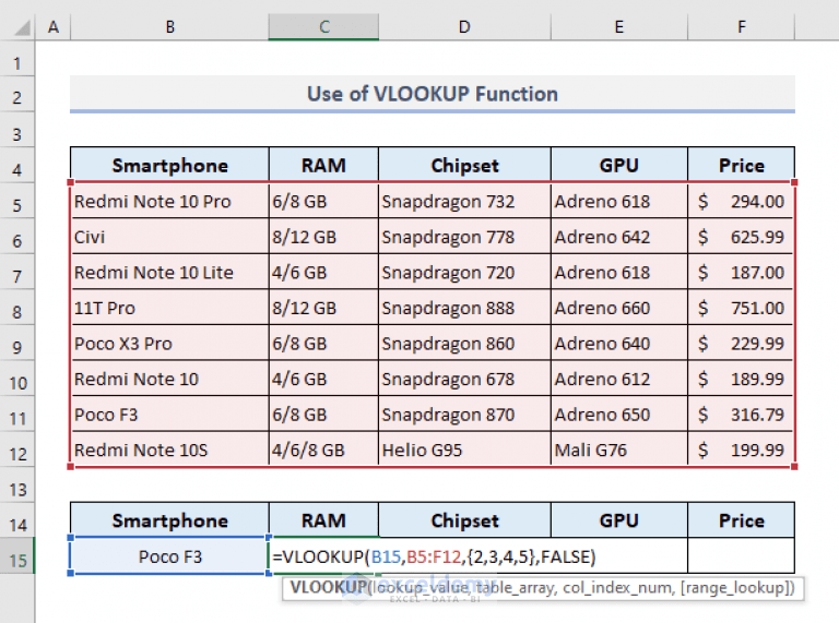 VLOOKUP to Return Multiple Columns in Excel (4 Examples) ExcelDemy