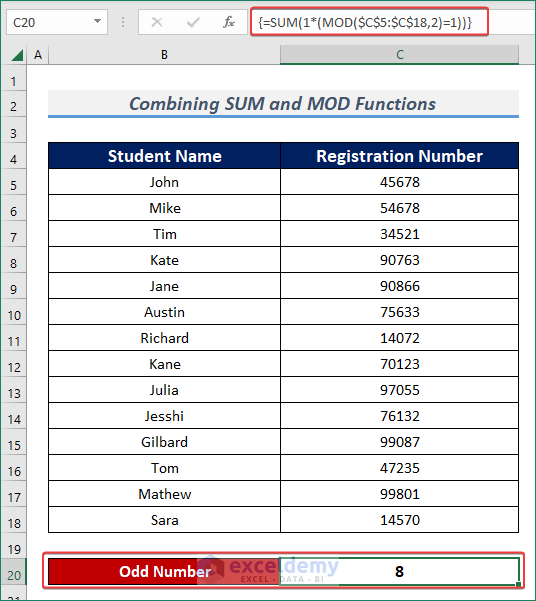 How to Count Odd and Even Numbers in Excel (3 Easy Ways)