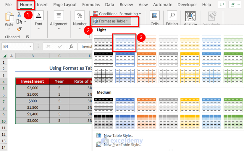 How to Make a Data Table in Excel (4 Effective Ways)