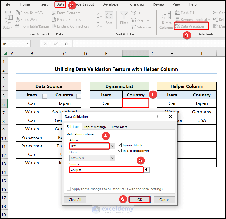 How to Create Dynamic List From Table in Excel (5 Quick Ways)