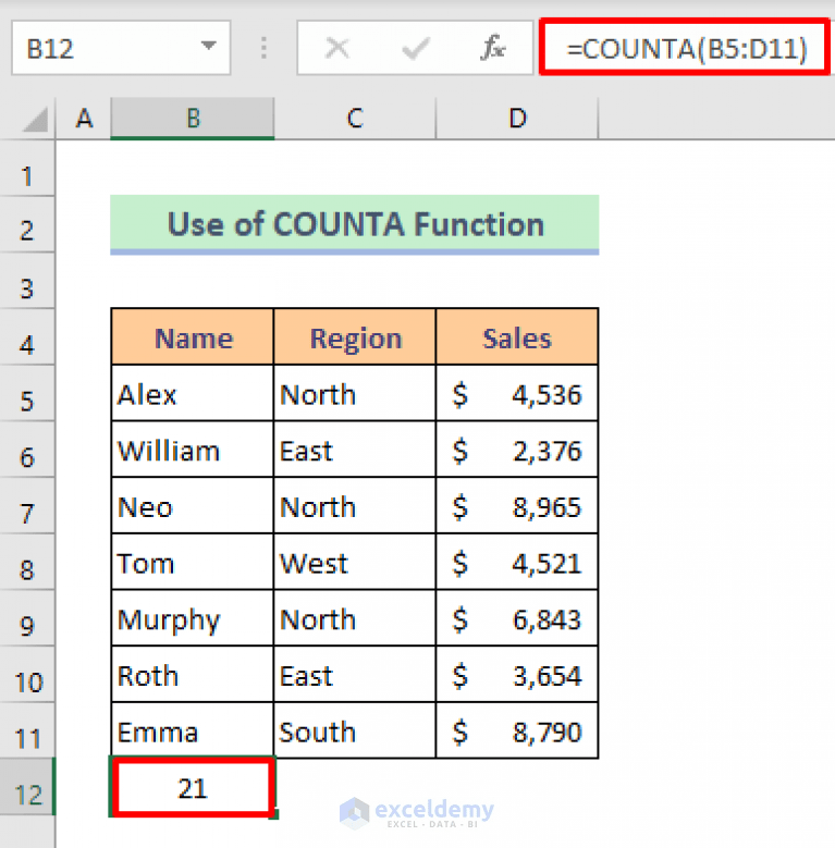 Excel Count Number of Cells in Range (6 Easy Ways) ExcelDemy