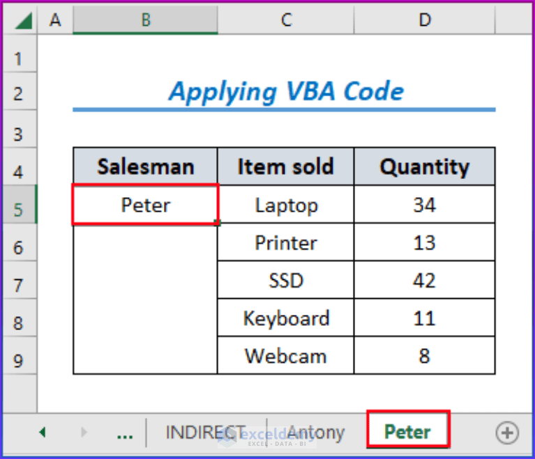 How to Insert Excel Sheet Name from Cell Value (3 Easy Ways)