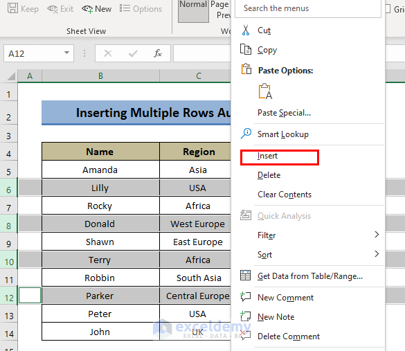 How to Insert Rows Automatically in Excel (4 Ways) ExcelDemy