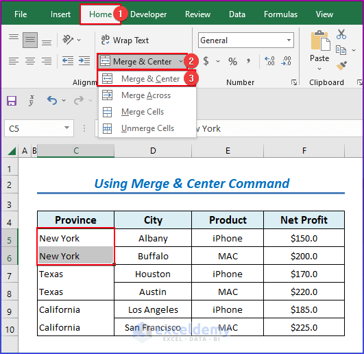 How to Merge Two Rows in Excel (4 Easy Ways) ExcelDemy