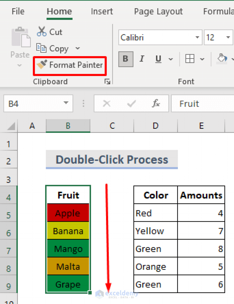 How to Use Format Painter in Excel for Multiple Cells (6 Quick Ways)