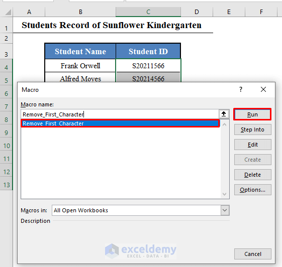 How to Remove the First Character from a String in Excel with VBA?