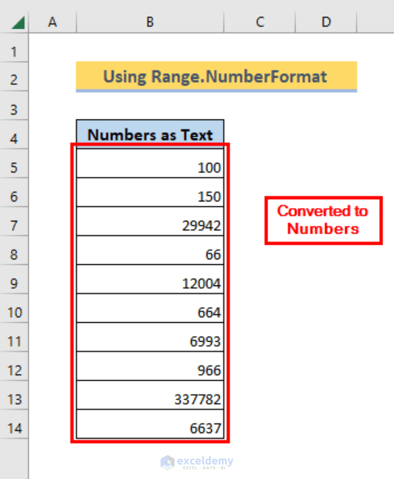 How to Convert Text to Number in Excel with VBA