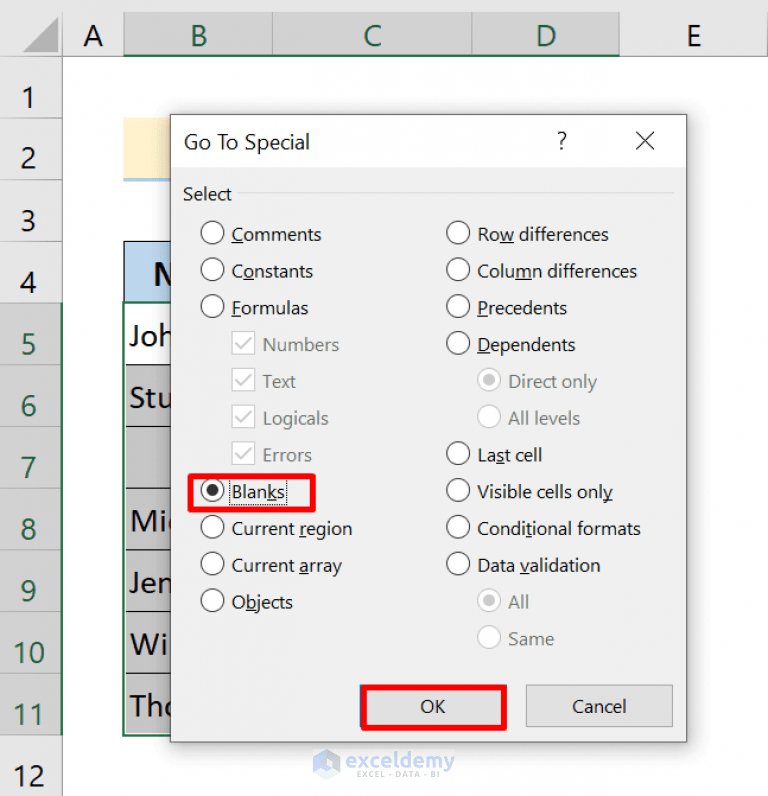 How to Delete Row If Cell Is Blank in Excel (4 Methods)