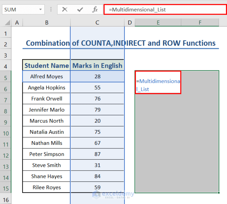 How to Create Dynamic Named Range in Excel (2 Easy Ways)