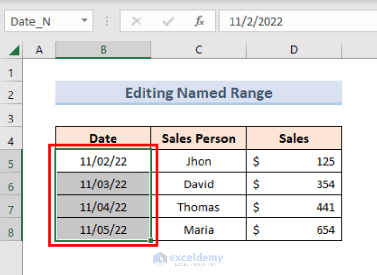 How to Edit Named Range in Excel (With Easy Steps) ExcelDemy