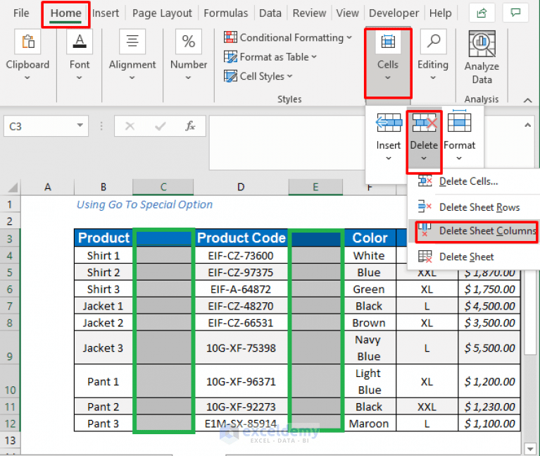 How to Delete Unused Columns in Excel(Easiest 5 Methods) ExcelDemy