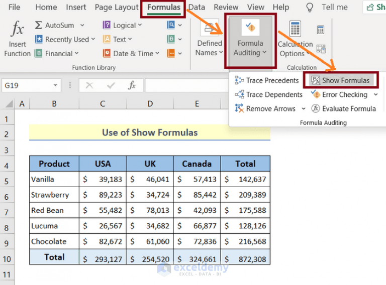 How to Display the Cell Formulas in Excel (6 Methods) ExcelDemy