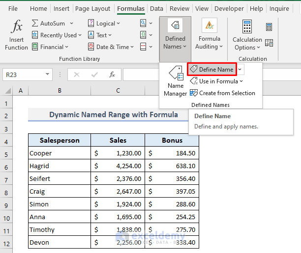 How to Name a Range in Excel (5 Easy Tricks) ExcelDemy