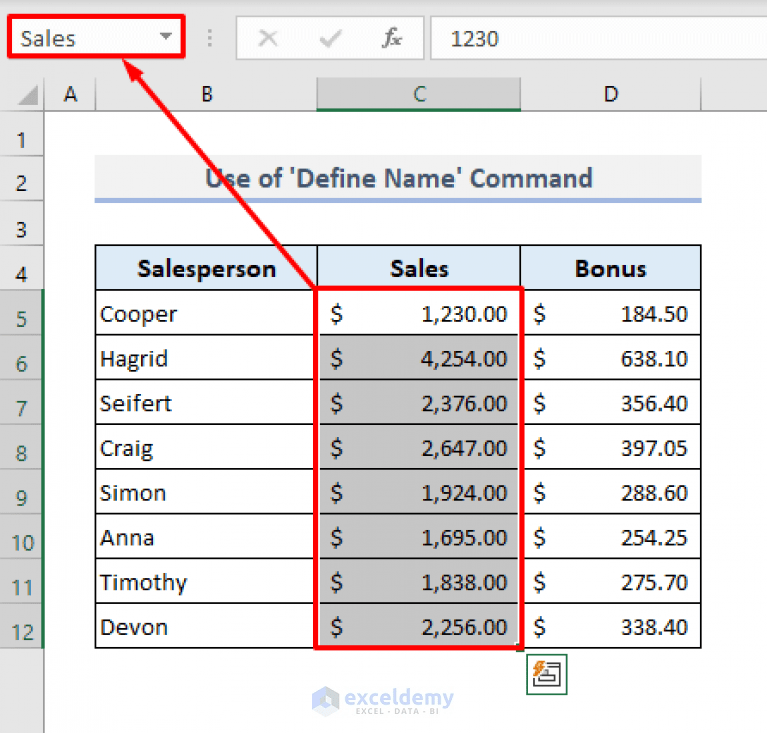 How to Name a Range in Excel (5 Easy Tricks) ExcelDemy