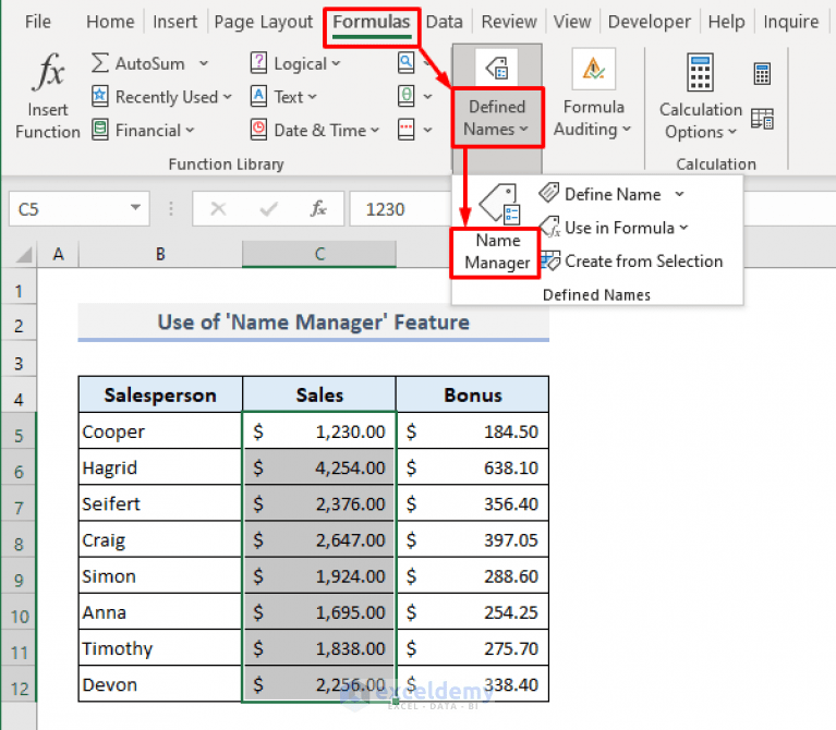 How to Name a Range in Excel (5 Easy Tricks) ExcelDemy