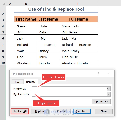 How to Remove Leading Spaces in Excel (4 Easy Methods)